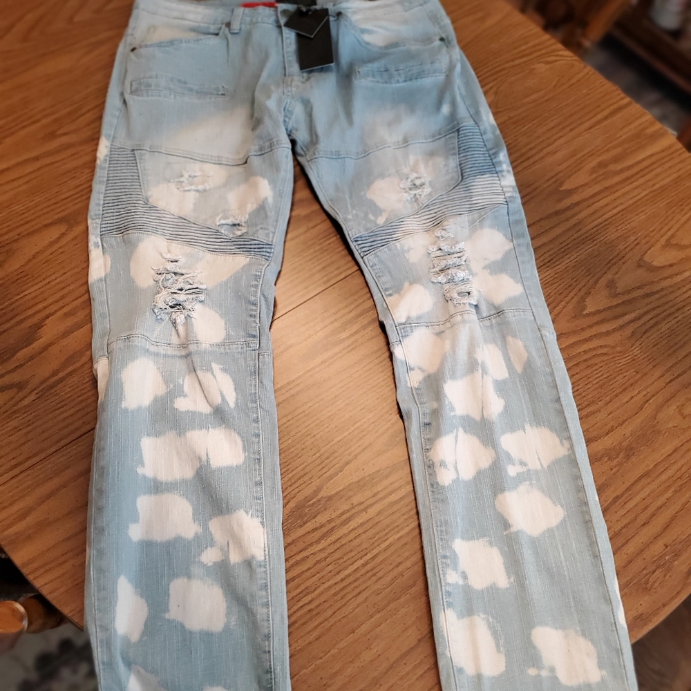 BNWT Men's Encrypted Distressed Skinny Fit Jeans 40/34